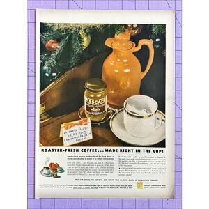 Print Ad Nescafe Coffee 1946 Christmas